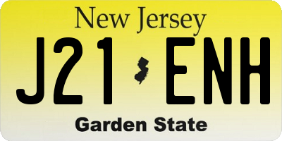 NJ license plate J21ENH