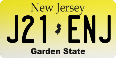 NJ license plate J21ENJ