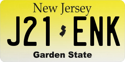 NJ license plate J21ENK