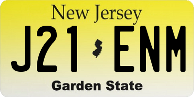 NJ license plate J21ENM