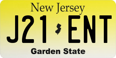 NJ license plate J21ENT