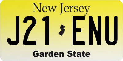 NJ license plate J21ENU