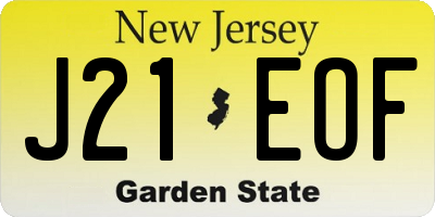 NJ license plate J21EOF