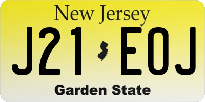 NJ license plate J21EOJ