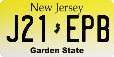 NJ license plate J21EPB