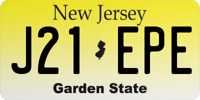 NJ license plate J21EPE