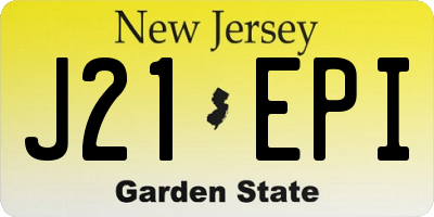 NJ license plate J21EPI