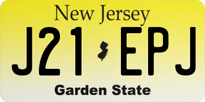 NJ license plate J21EPJ