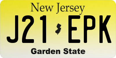 NJ license plate J21EPK