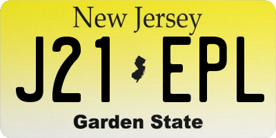 NJ license plate J21EPL