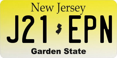 NJ license plate J21EPN
