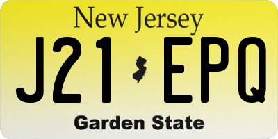 NJ license plate J21EPQ