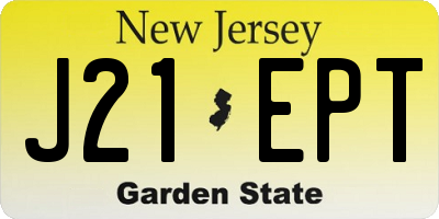NJ license plate J21EPT