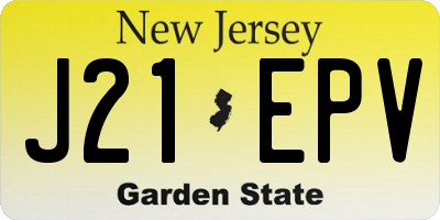 NJ license plate J21EPV
