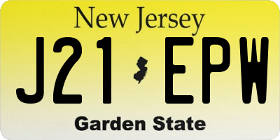 NJ license plate J21EPW
