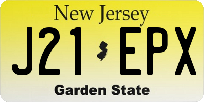NJ license plate J21EPX