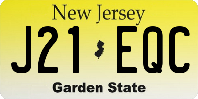 NJ license plate J21EQC