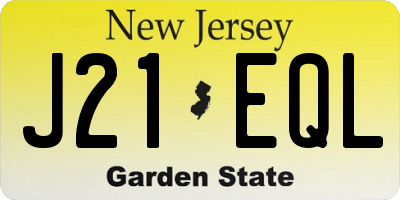 NJ license plate J21EQL