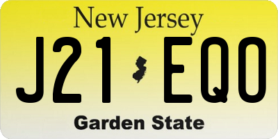 NJ license plate J21EQO