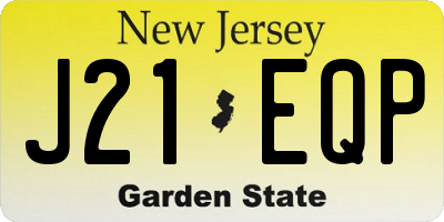 NJ license plate J21EQP