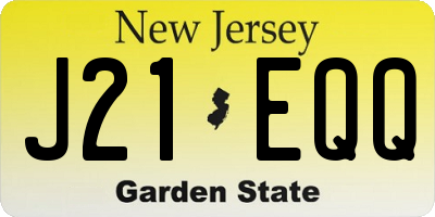 NJ license plate J21EQQ