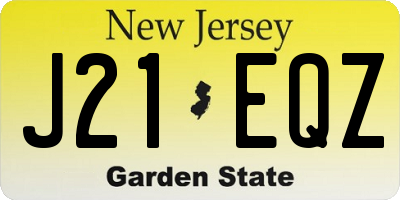 NJ license plate J21EQZ