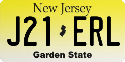 NJ license plate J21ERL