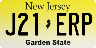 NJ license plate J21ERP