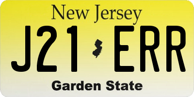 NJ license plate J21ERR