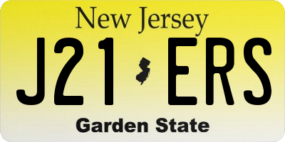NJ license plate J21ERS