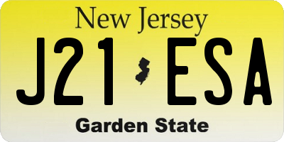 NJ license plate J21ESA