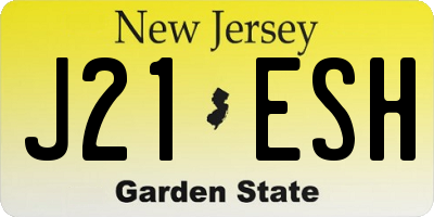 NJ license plate J21ESH