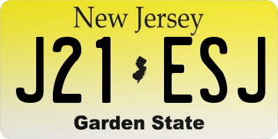 NJ license plate J21ESJ