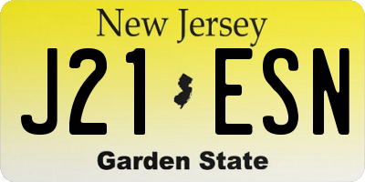 NJ license plate J21ESN