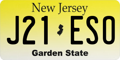 NJ license plate J21ESO