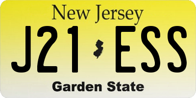 NJ license plate J21ESS