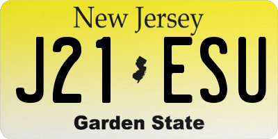 NJ license plate J21ESU