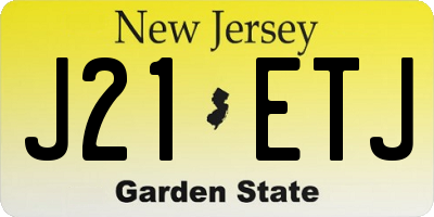 NJ license plate J21ETJ
