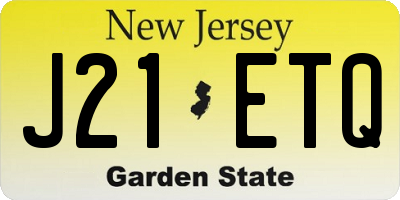 NJ license plate J21ETQ