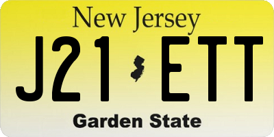 NJ license plate J21ETT