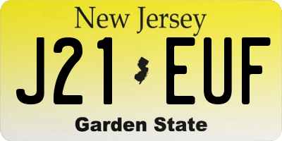 NJ license plate J21EUF