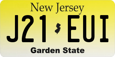 NJ license plate J21EUI