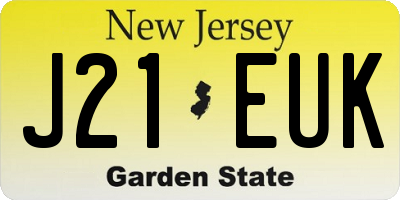 NJ license plate J21EUK