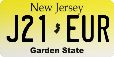 NJ license plate J21EUR