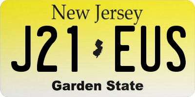 NJ license plate J21EUS