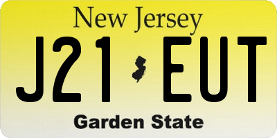 NJ license plate J21EUT