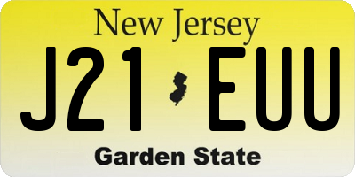 NJ license plate J21EUU
