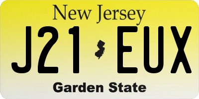 NJ license plate J21EUX