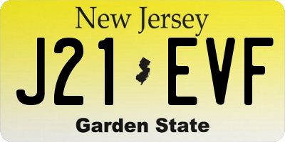 NJ license plate J21EVF
