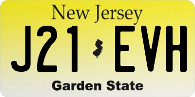 NJ license plate J21EVH